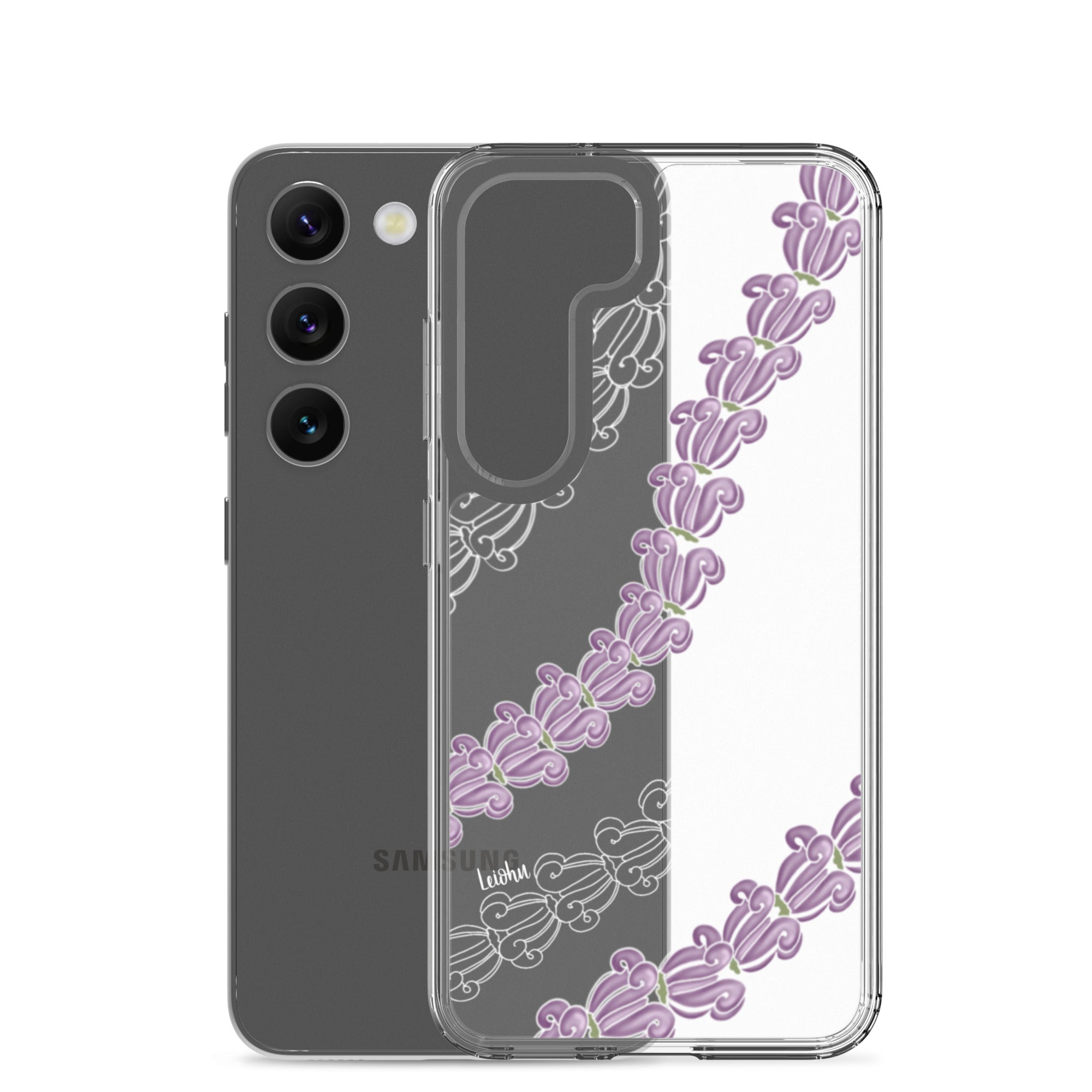 Samsung Clear Phone Case with Crown Lei Design - Slim Protective Cover for Samsung Galaxy [Model] - Perfect for Parties, Festivals, and Everyday Use