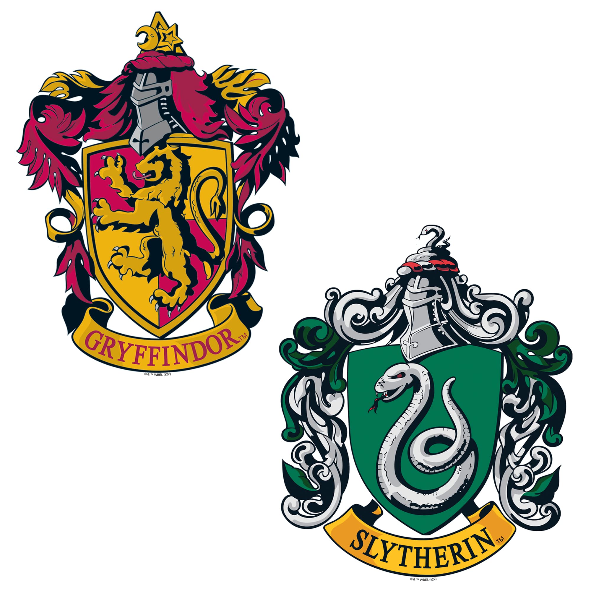 Harry Potter House Crests Sticker Pack - 50 Die Cut Vinyl Decals for Laptop, Water Bottle, Scrapbook, Tablet, Skateboard - Hogwarts Gryffindor, Slytherin, Ravenclaw, Hufflepuff Stickers - Indoor & Outdoor Use for DIY Crafts, School Supplies, and Fan Gifts