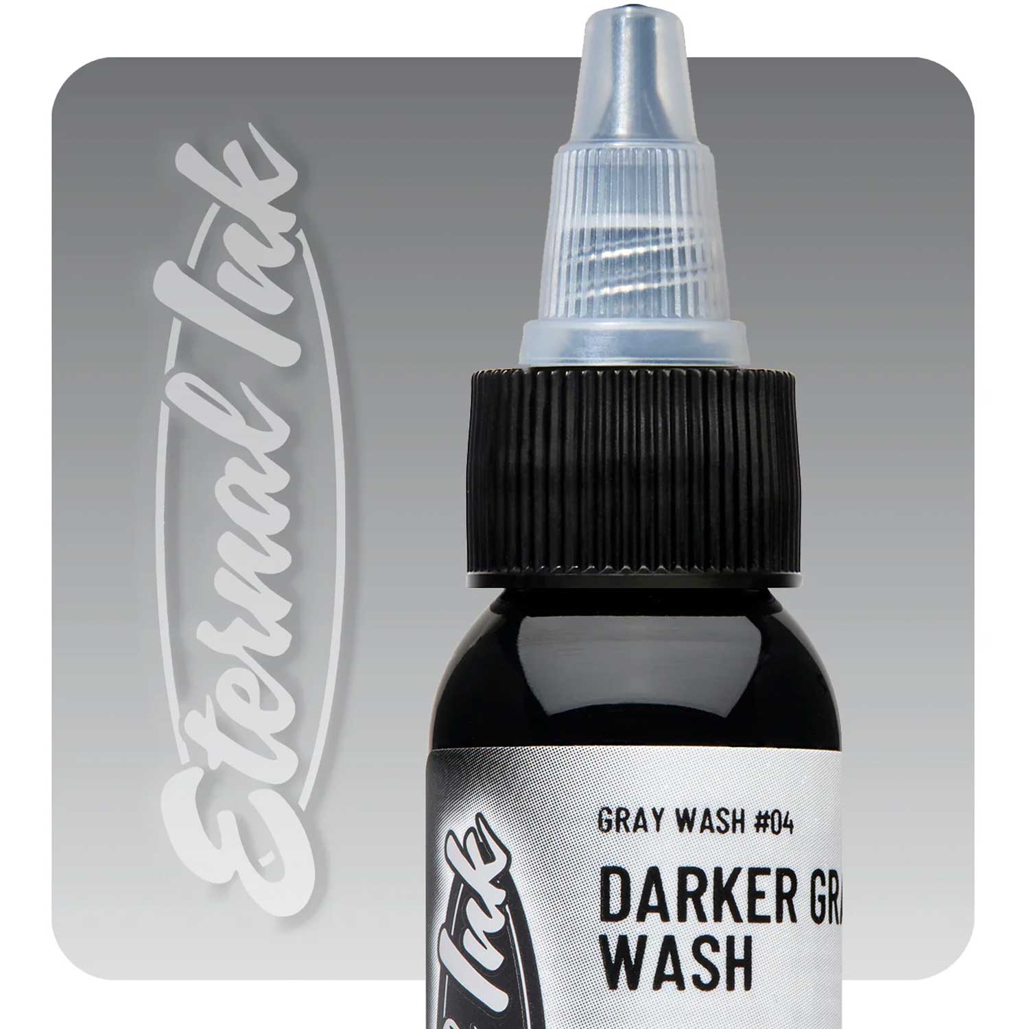 Premium Dark Gray Wash Eternal Ink - 4 oz Bottle for Tattoo Artists & Permanent Makeup | Professional Tattoo Ink for Fine Lines & Shading