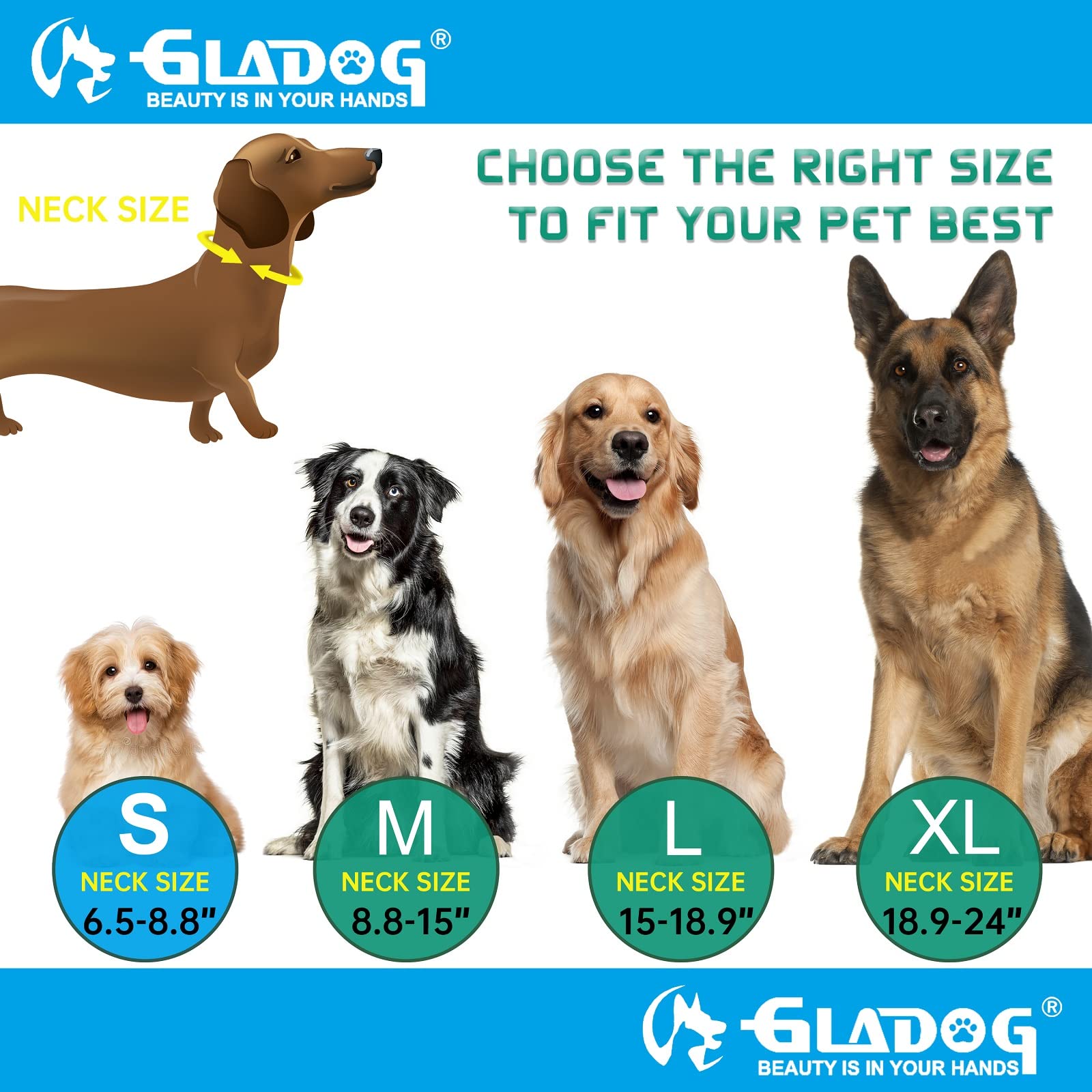 Soft Inflatable Dog Cone Collar Set - Adjustable Post-Surgery Recovery E-Collar for Small Medium Large Dogs | Protective Donut Collar & Comfortable Plastic Cone | Perfect for Wound Healing, Spay/Neuter Recovery & Allergy Protection
