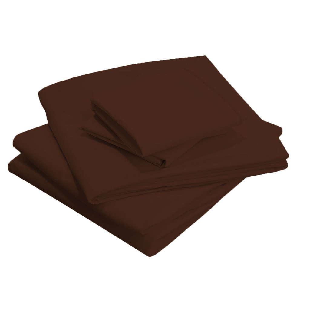 300 Thread Count 100% Egyptian Cotton Flat Sheet - Alaska King Size, Ultra Soft Italian Finish, Coffee Color | Luxury Bedding for Master Bedroom, Guest Room & Hotel Use