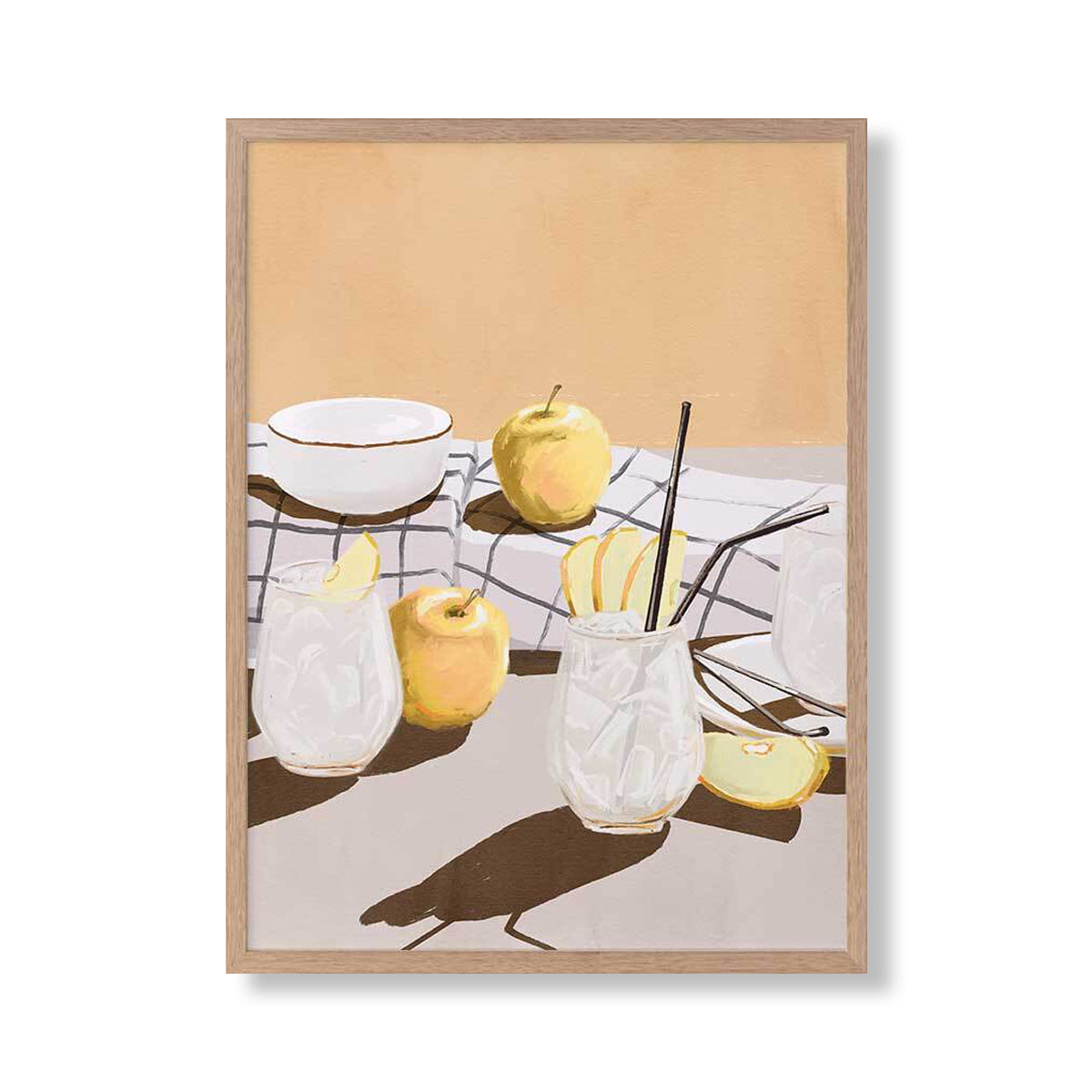 Premium Apple Juice Portrait Art Print - High-Quality Wall Decor for Kitchen, Dining Room & Cafe - Perfect Gift for Food & Beverage Lovers