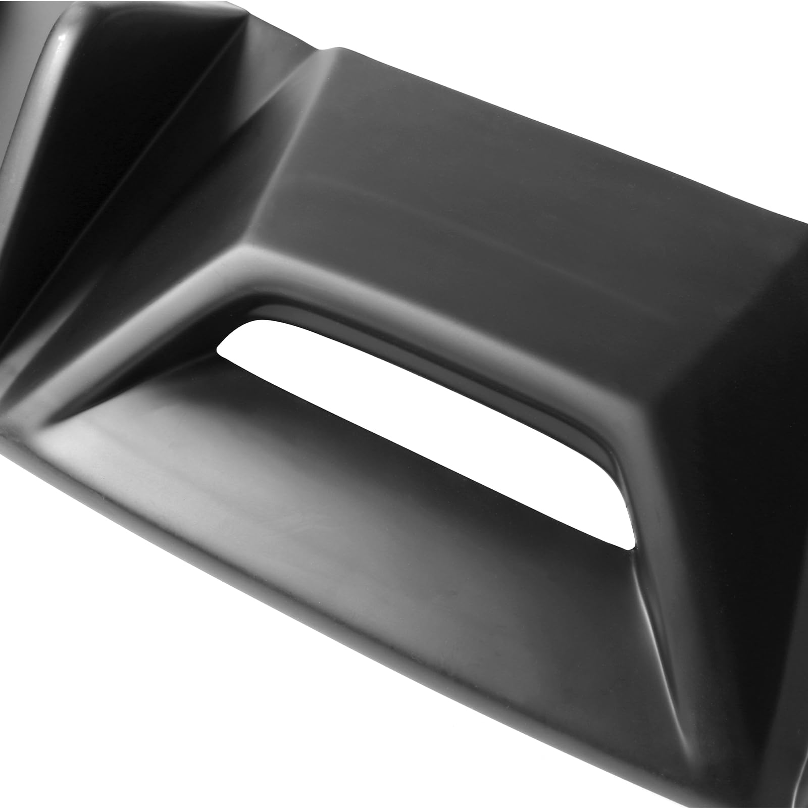 IKON MOTORSPORTS Rear Diffuser for 2015-2017 Ford Mustang - HN Style 4-Fin Bumper Lip Spoiler in Black PP Material | Enhances Aerodynamics & Aggressive Styling for Street Racing & Car Shows