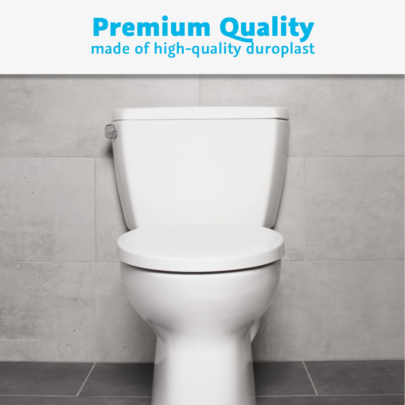 Premium Elongated Slow Close Toilet Seat - White | Click n’ Clean Technology, Durable & Scratch Resistant | Perfect for Modern Bathrooms & Luxury Homes