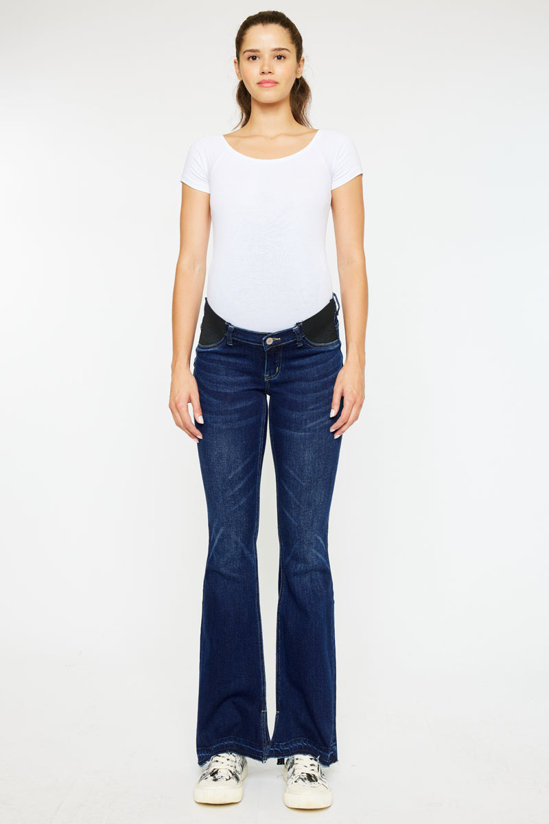Blanca Maternity Flare Jeans for Women - Stretchy Comfortable Pregnancy Pants with Flared Leg - Perfect for Work, Casual Wear & Nursing