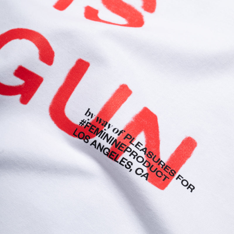 Pleasures Girl Is A Gun Graphic Tee - White Cotton T-Shirt for Women | Streetwear Fashion, Casual Outfits & Concert Wear