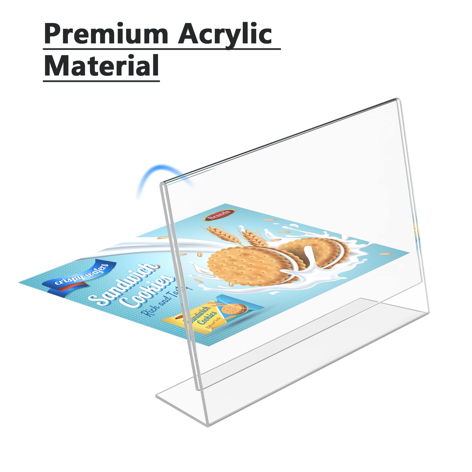 MaxGear 4x6 Inch Clear Acrylic Sign Holders - 12 Pack Slant Back Plastic Display Stands for Tabletop, Counter & Wall - Perfect for Office, Home, Store, Restaurant Menus, Promotions & Event Signage