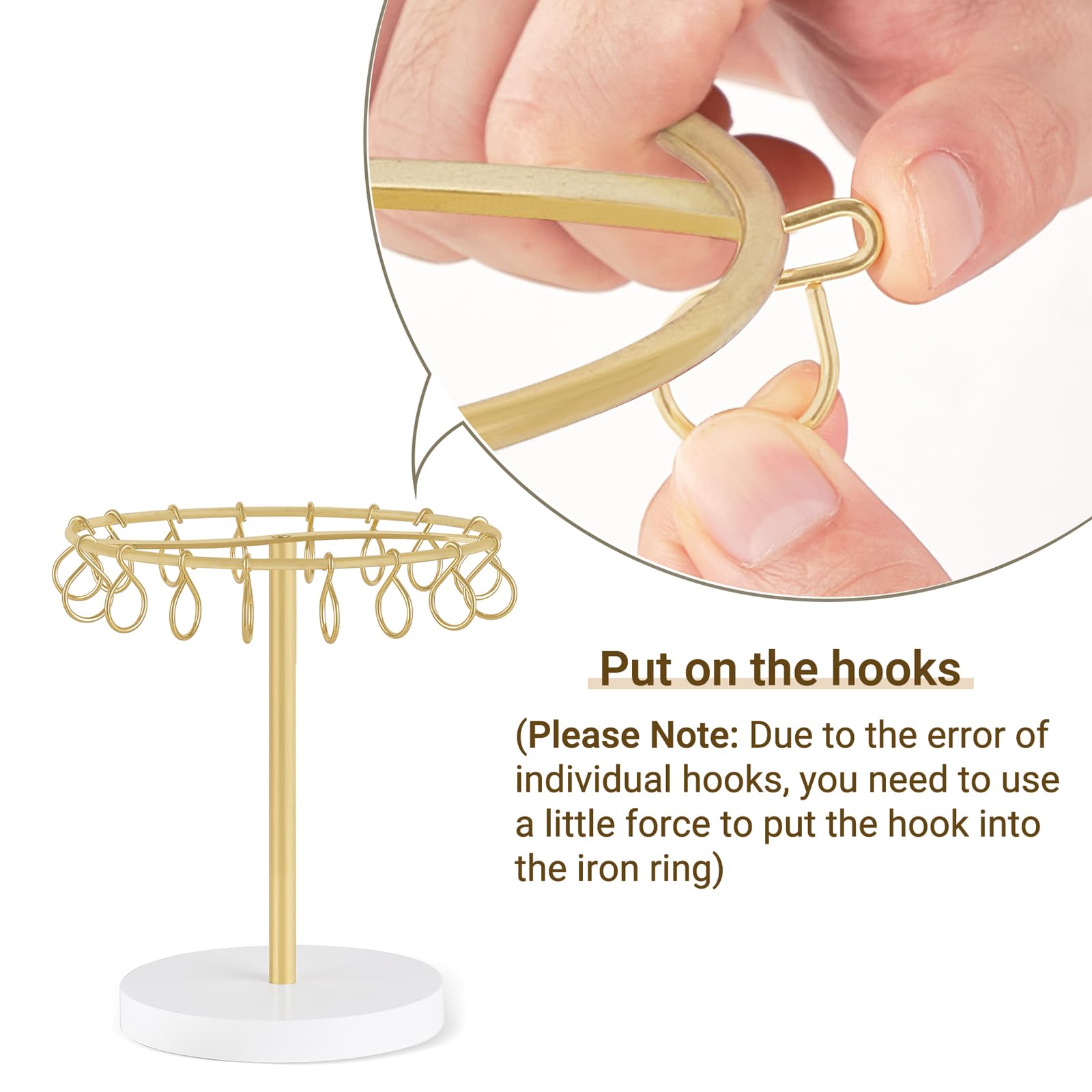 Dahey Metal Claw Clip Organizer Stand - Hair Accessories Storage Holder for Women & Girls | Dorm Room, Bathroom & Bedroom Decor (Gold)