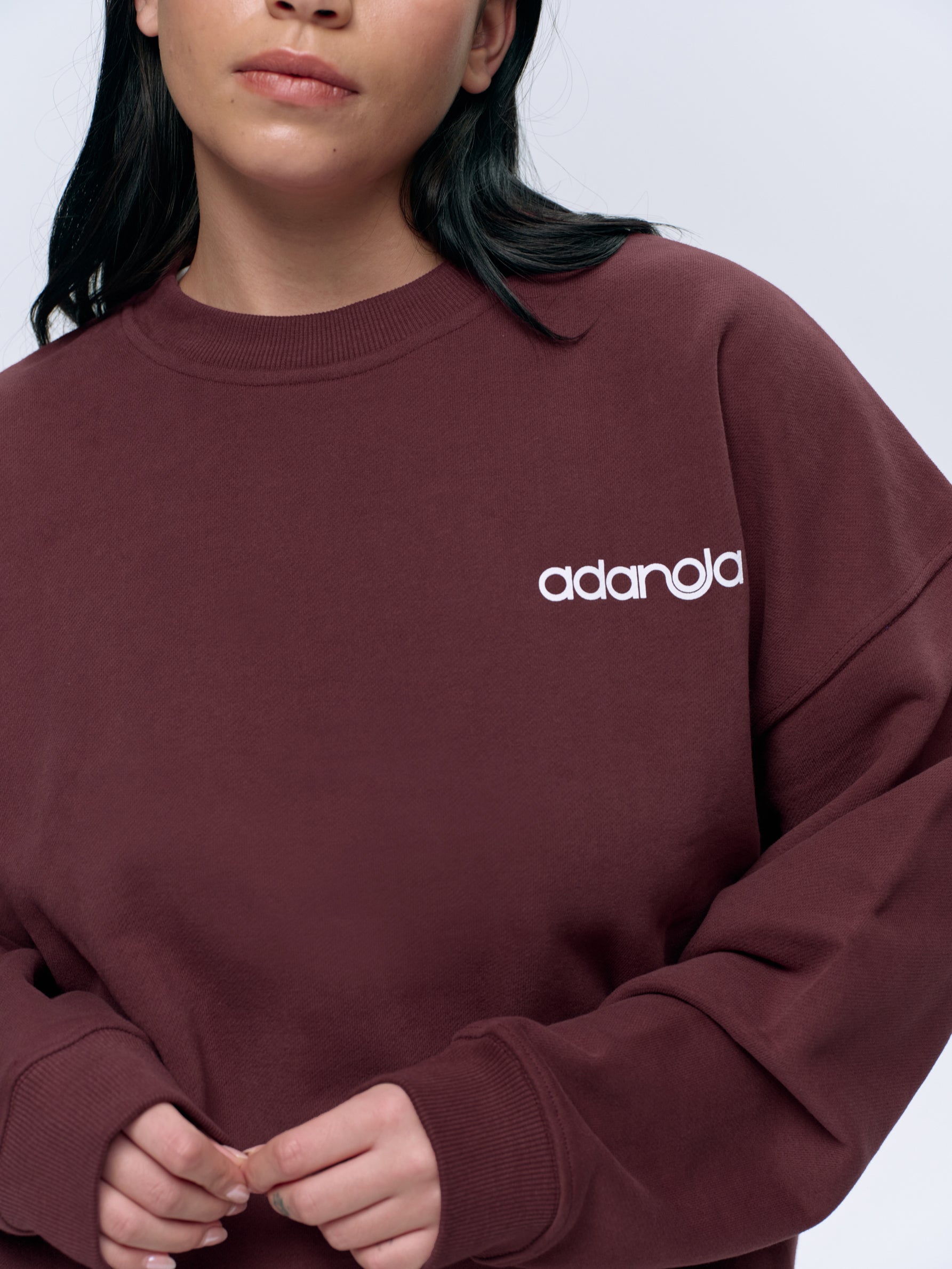 Oversized Motion Sweatshirt - Burgundy & White | Cozy Pullover for Women & Men | Perfect for Casual Wear, Lounge & Street Style