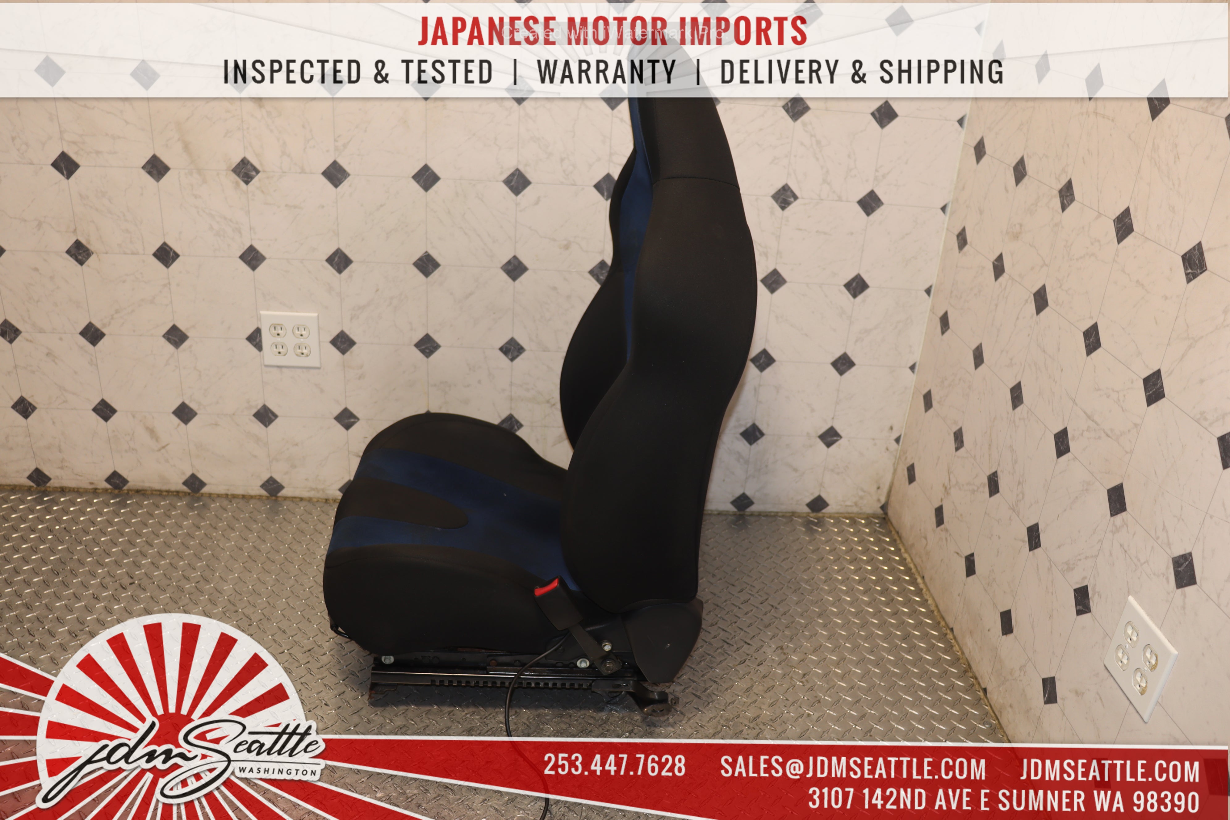 2002-2007 Subaru Impreza WRX STI GDB Complete Blue Front & Rear Seats - JDM Performance Upgrade for Racing & Street Use