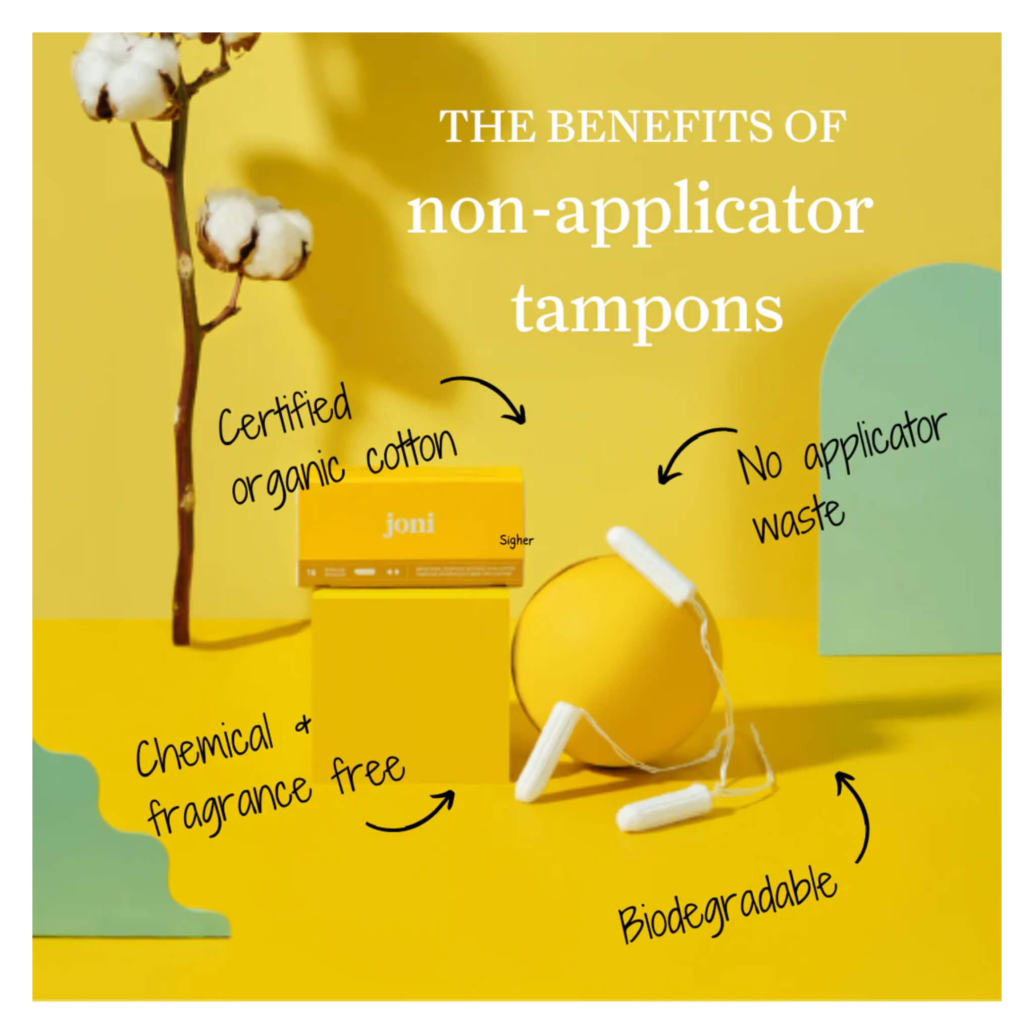 Organic Cotton Non-Applicator Tampons - Regular Absorbency, Unscented & Hypoallergenic - Perfect for Active Lifestyles, Travel & Gym Use