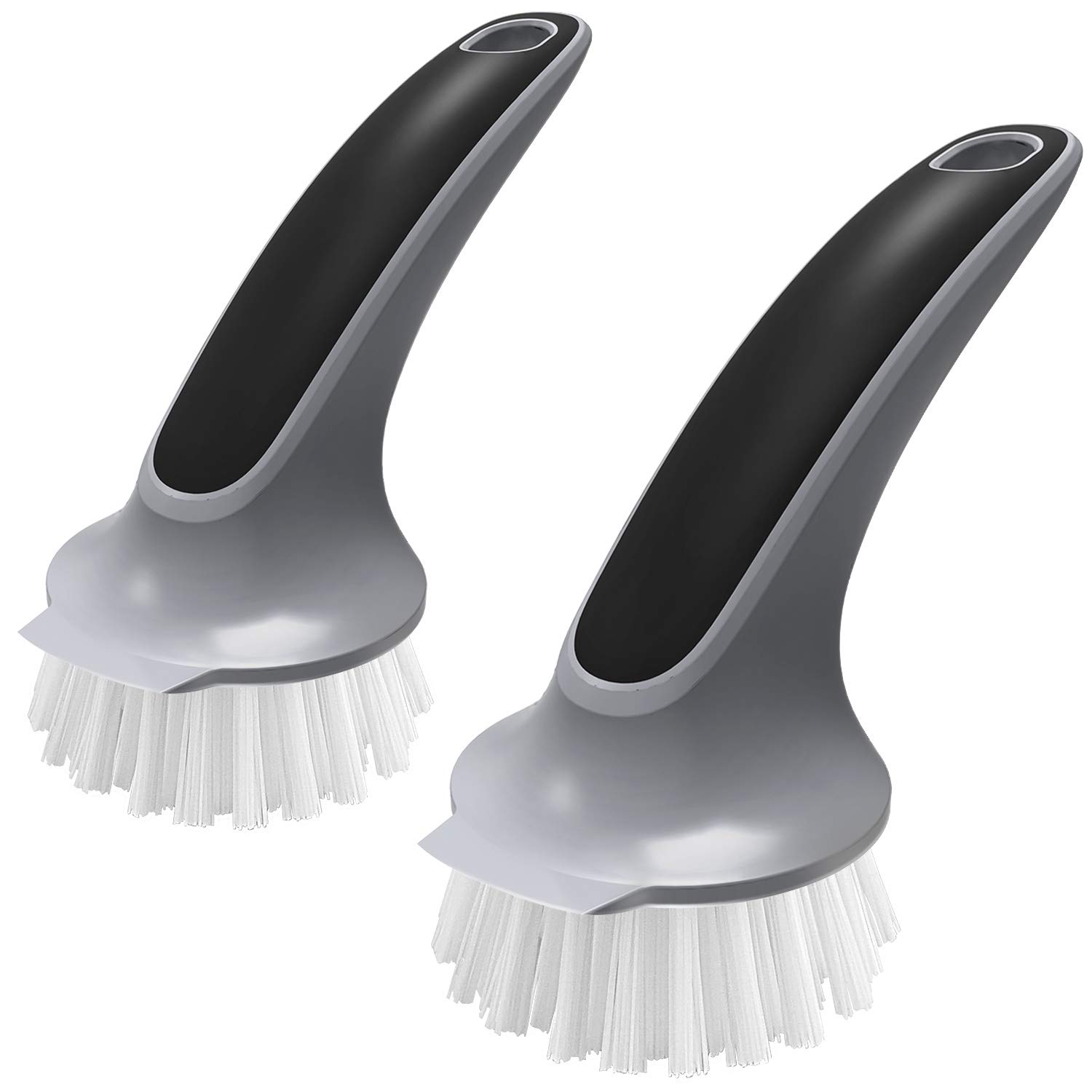 MR.SIGA Pot and Pan Cleaning Brush Set - 2 Pack Heavy Duty Dish Brush for Kitchen, Non-Scratch Scrubber for Pots, Pans, Dishes & Cookware - Perfect for Stainless Steel, Cast Iron & Non-Stick Surfaces