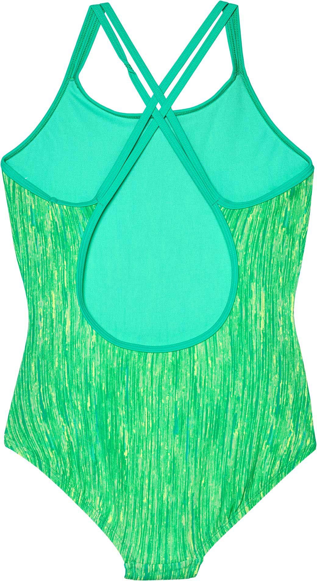 Nike Kids Girl's Rush Heather Spiderback One-Piece Swimsuit - Little Kids/Big Kids Size 8 - Mint Green Color for Beach, Pool & Summer Water Activities