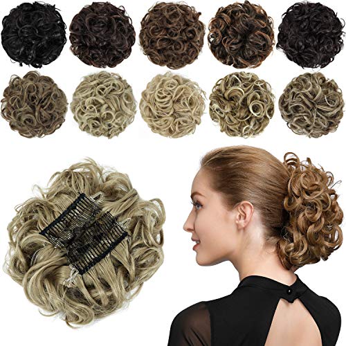 Classic Curly Chignon Hairpiece Bun - Elegant Synthetic Hair Bun for Women | Perfect for Weddings, Prom, Cosplay & Everyday Hairstyles