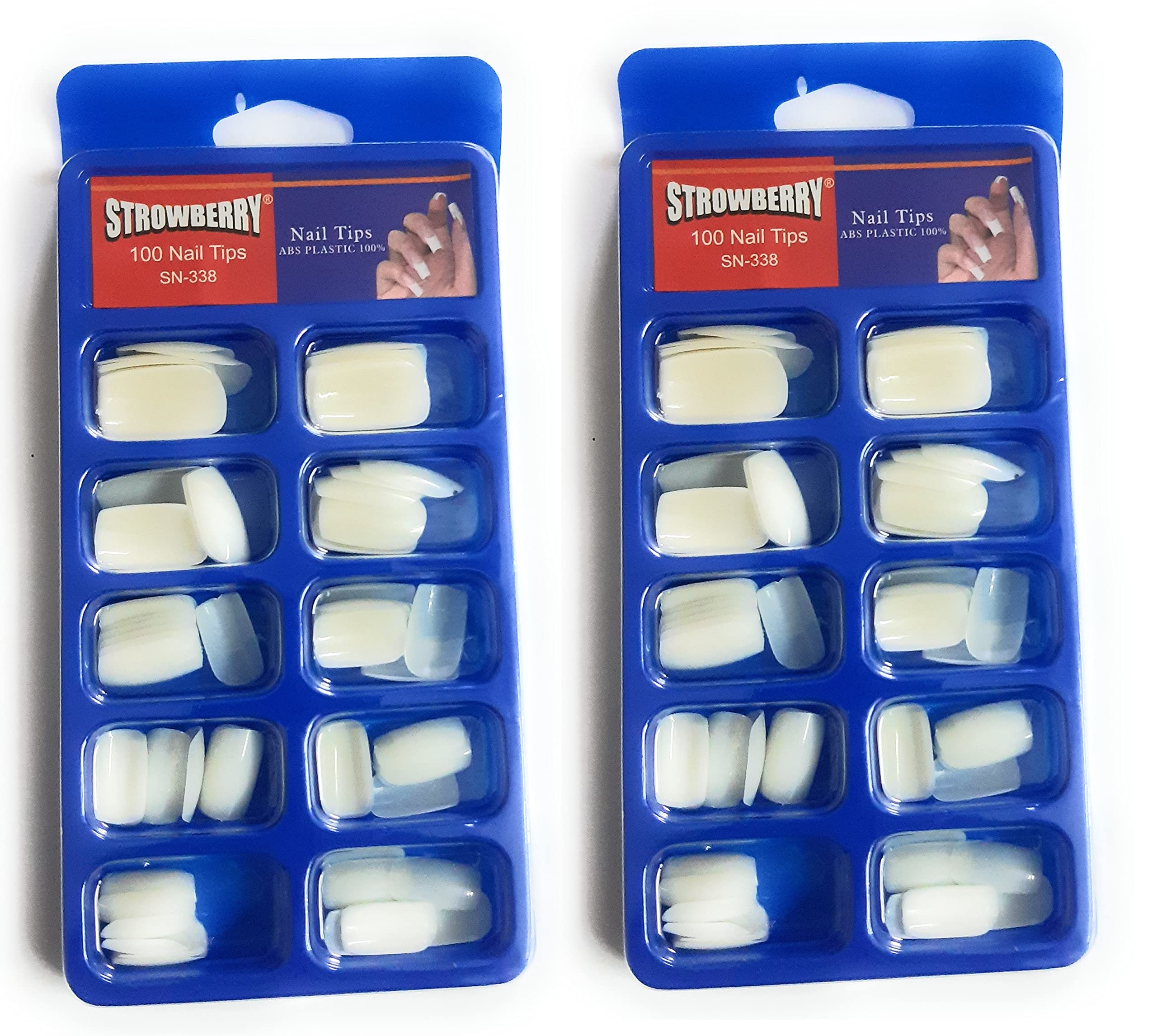 MANMORA 100-Pack Best Artificial False Nails with Glue - White Fake Nails for Women | Perfect for Parties, Weddings & Special Occasions