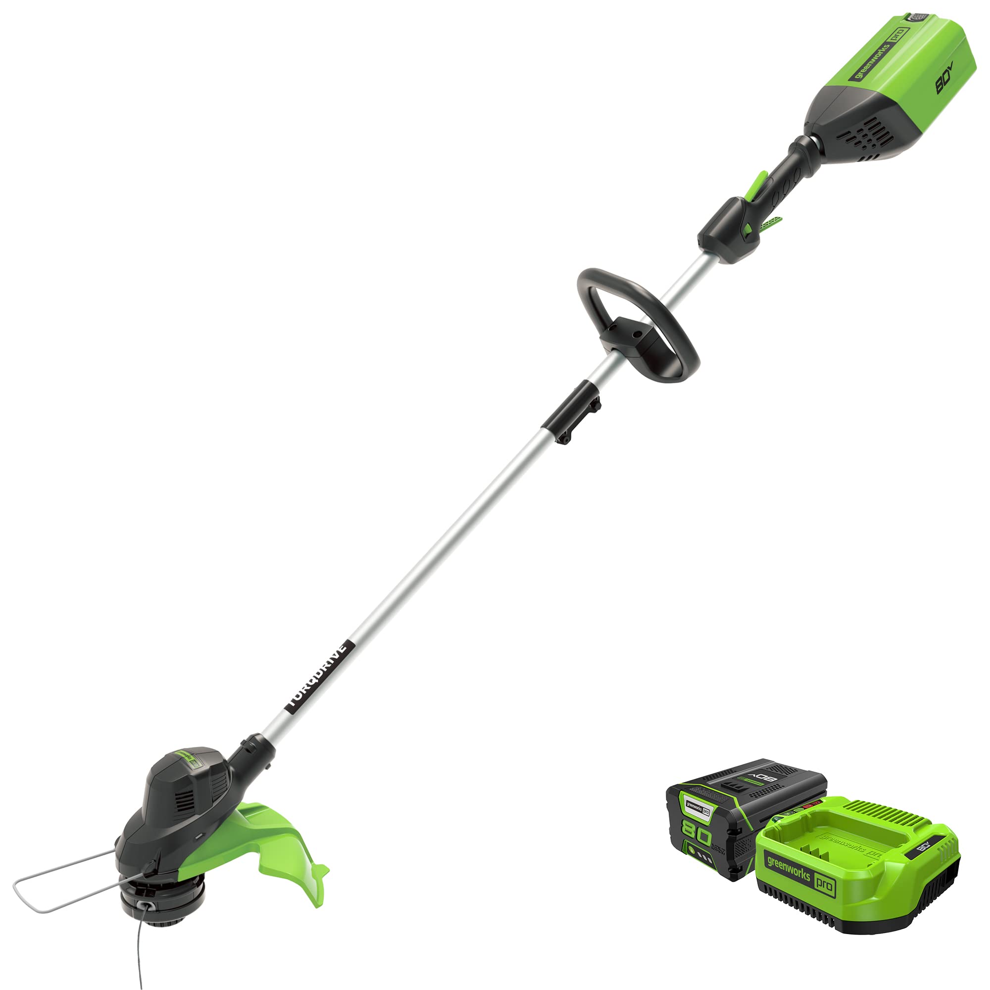 Greenworks 80V 13-Inch Cordless String Trimmer with 2Ah Battery & Fast Charger - Lightweight Weed Eater for Lawn Edging, Yard Maintenance & Landscaping