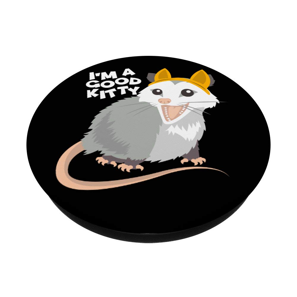Funny Opossum Possum 'I'm A Good Kitty' Fake Cat PopSockets PopGrip - Swappable Phone Grip for iPhone, Samsung & Tablets - Cute Accessory for Work, School & Travel