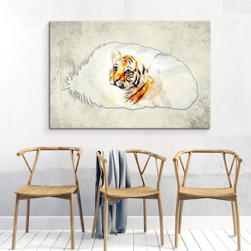 Wall26 Feather Canvas Wall Art - Giclee Painting Print for Bedroom & Living Room Decor - 32x48 Inches - Modern Home Artwork for Housewarming Gifts & Interior Design