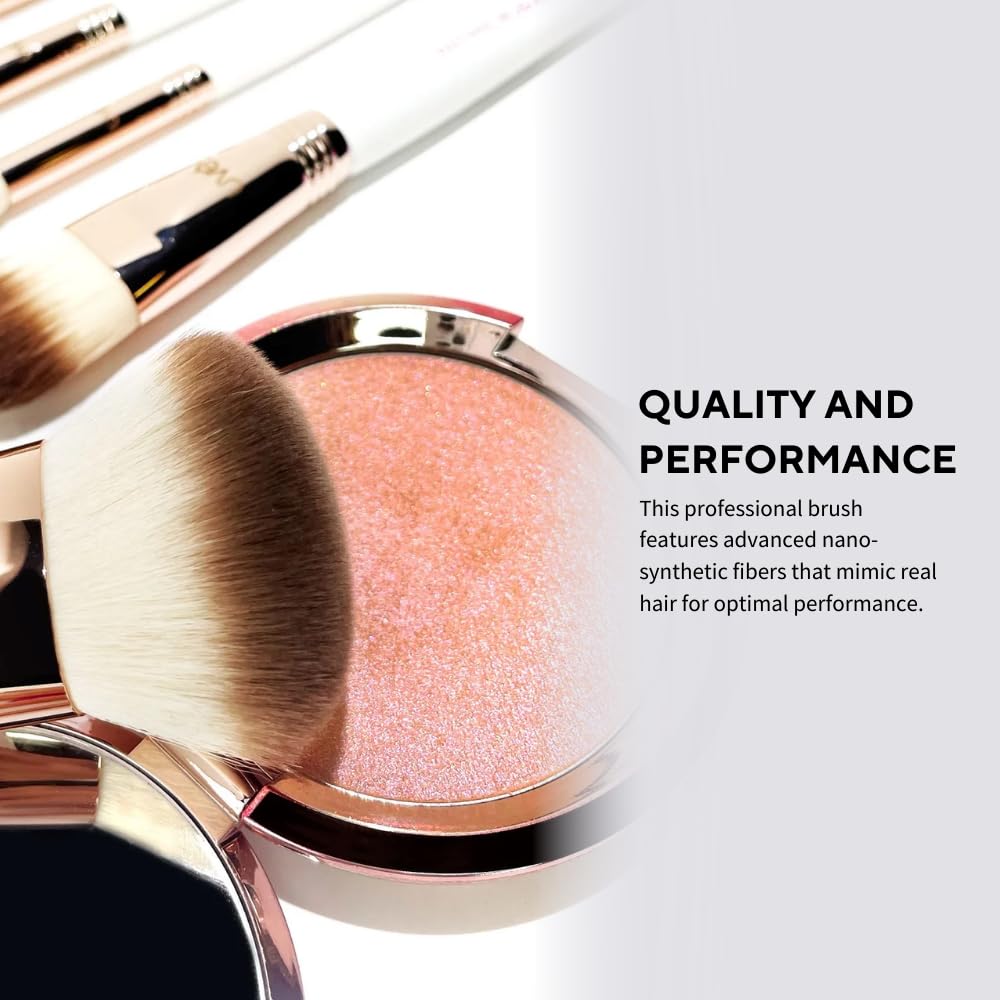 Professional 11-Piece Vegan Makeup Brush Set - Cruelty-Free Synthetic Brushes for Foundation, Concealer, Blush & Eyeshadow | Perfect for Everyday Makeup & Professional Makeup Artists