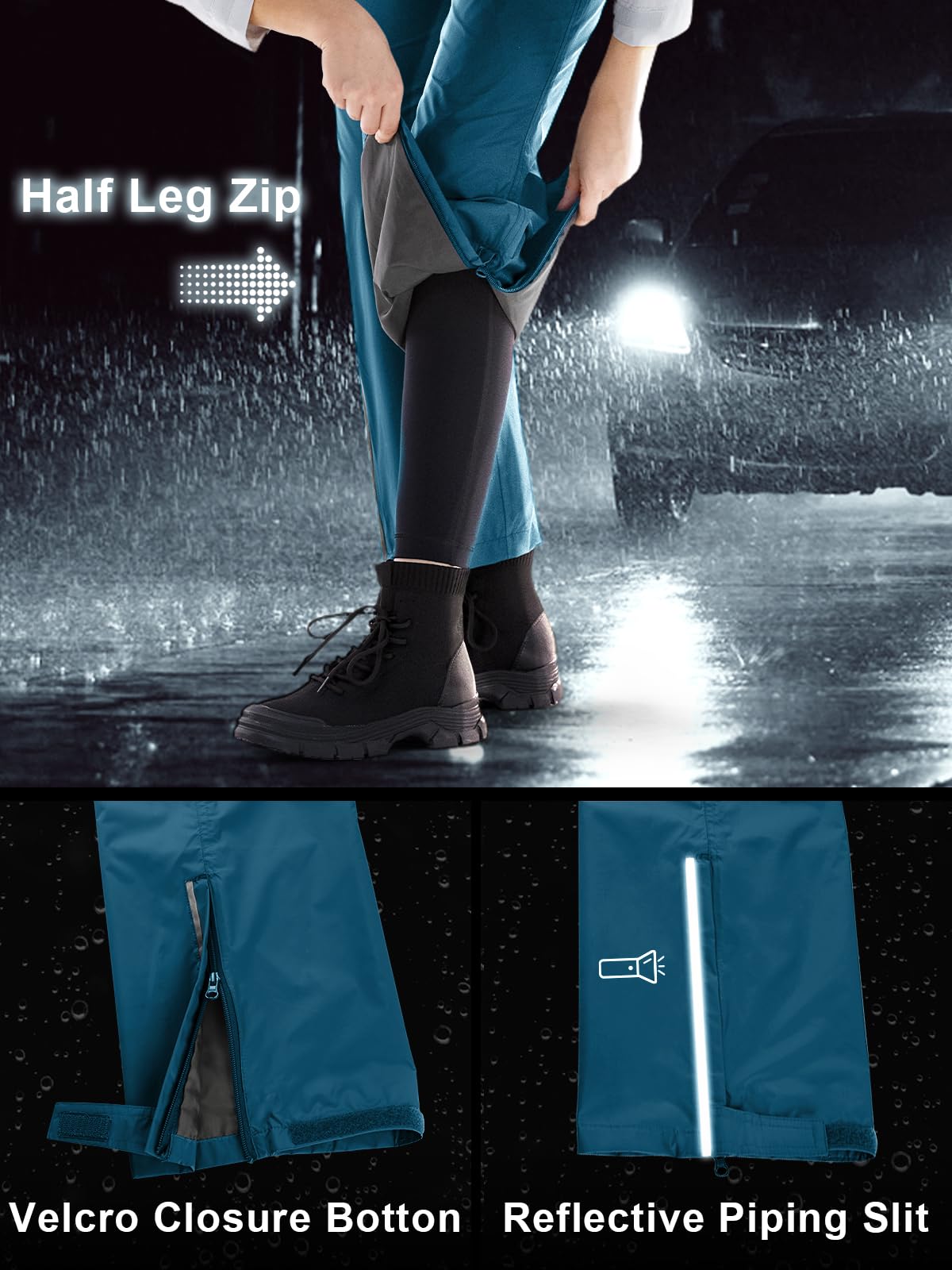 Outdoor Ventures Women's Waterproof Rain Pants - Packable Windproof & Breathable Hiking Pants for Outdoor Adventures - Perfect for Hiking, Camping, and Rainy Day Activities