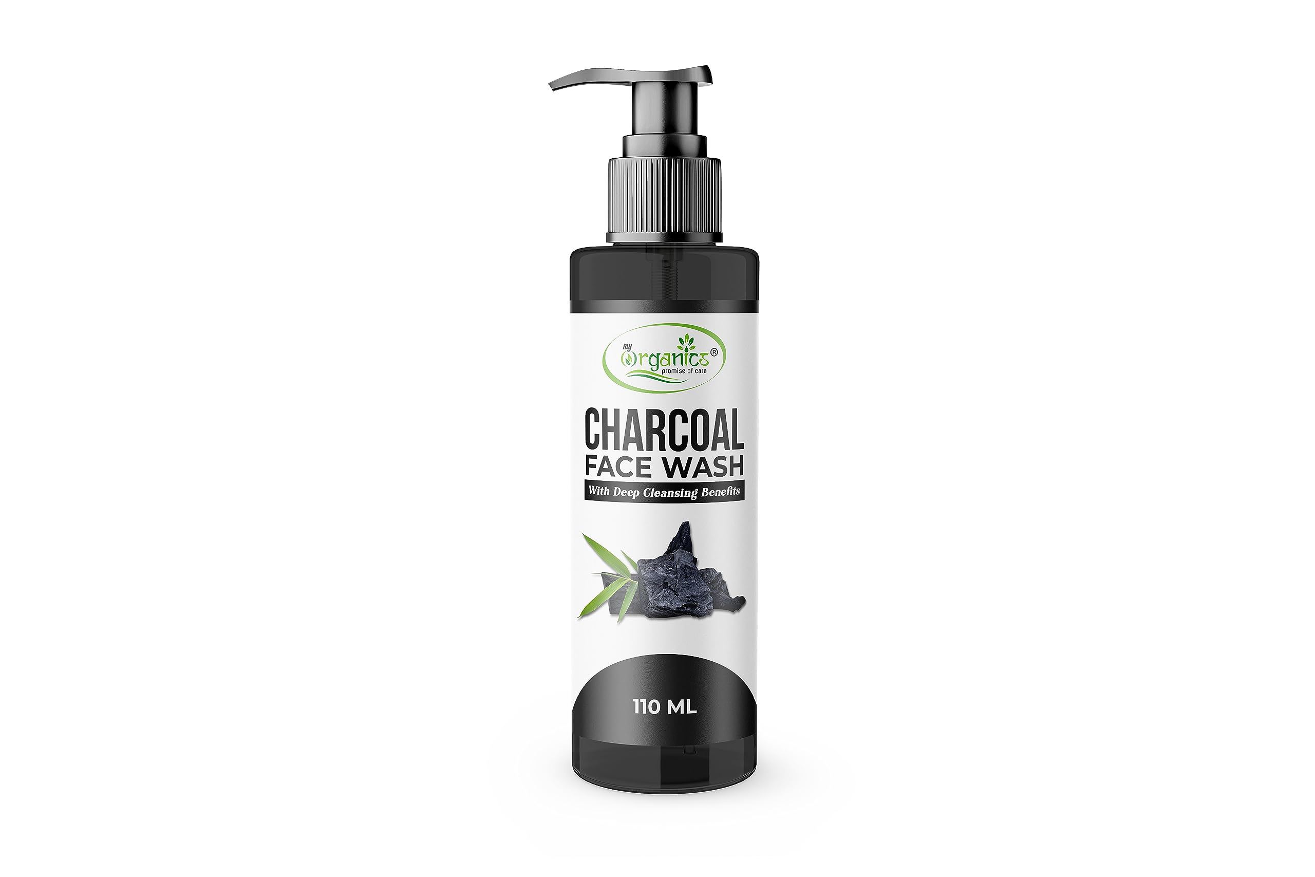 My Organics Premium Charcoal Face Wash for Deep Cleansing & Tan Removal - 110ml Detoxifying Facial Cleanser for Men & Women | Perfect for Daily Skincare Routine & Acne-Prone Skin