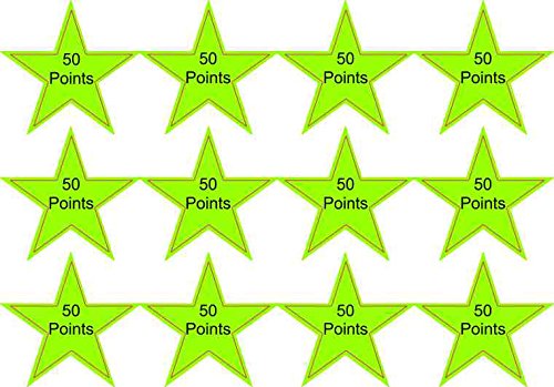 StickerTalk 50 Point Green Star Vinyl Stickers - 1 Sheet of 12 (1x1 Inch Each) - Perfect for Scrapbooking, DIY Crafts & Laptop Decoration