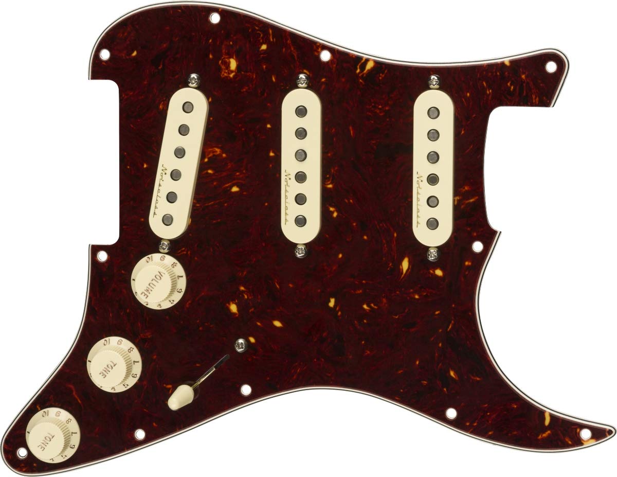 Fender Vintage Noiseless Prewired Stratocaster Pickguard - Tortoise Shell for Electric Guitar | Upgrade Your Strat with Noise-Free Performance | Perfect for Recording Studios and Live Performances