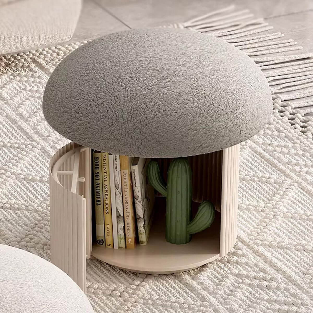 Upholstered Swivel Vanity Stool with Storage - Metal Frame Tall Makeup Chair for Dressing Table - Perfect for Bedroom, Bathroom & Salon Use