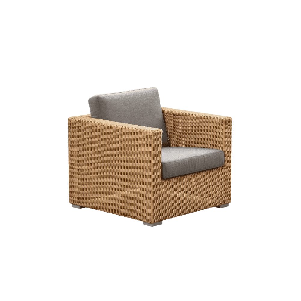 Chester Lounge Weave Coastal Outdoor Chair - Waterproof Wicker Patio Furniture for Poolside, Beach, Garden & Backyard Relaxation