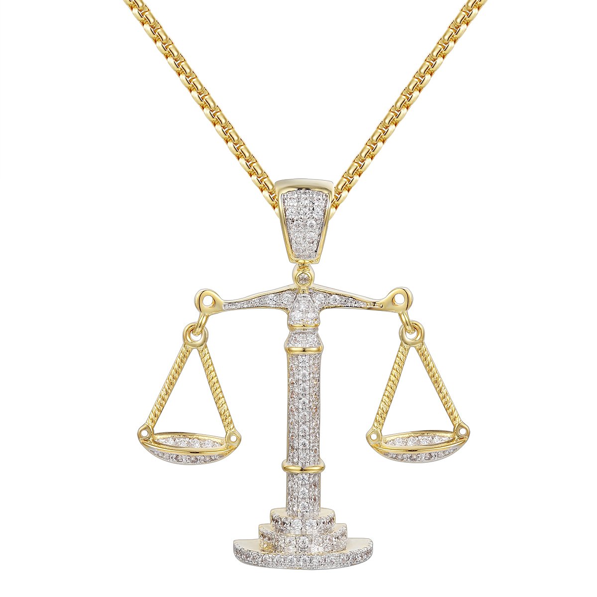 14K Gold Finish Scales of Justice Pendant Necklace - Elegant Jewelry for Lawyers, Graduates & Legal Professionals - Perfect Gift for Courtroom, Graduation & Special Occasions