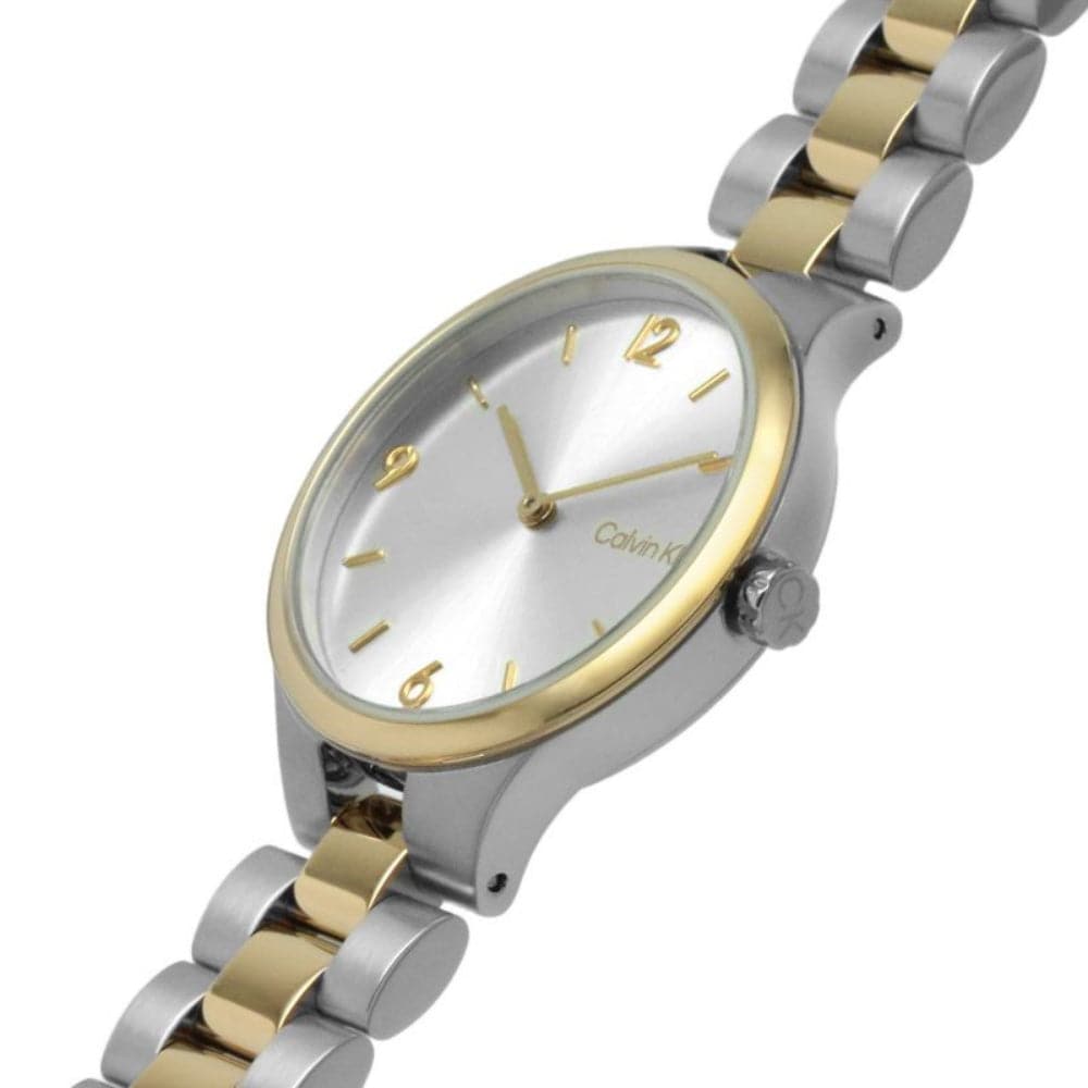 Calvin Klein Women's Two-Tone Stainless Steel Watch with Silver Dial 25200132 - Elegant Dress Watch for Office, Party & Everyday Wear
