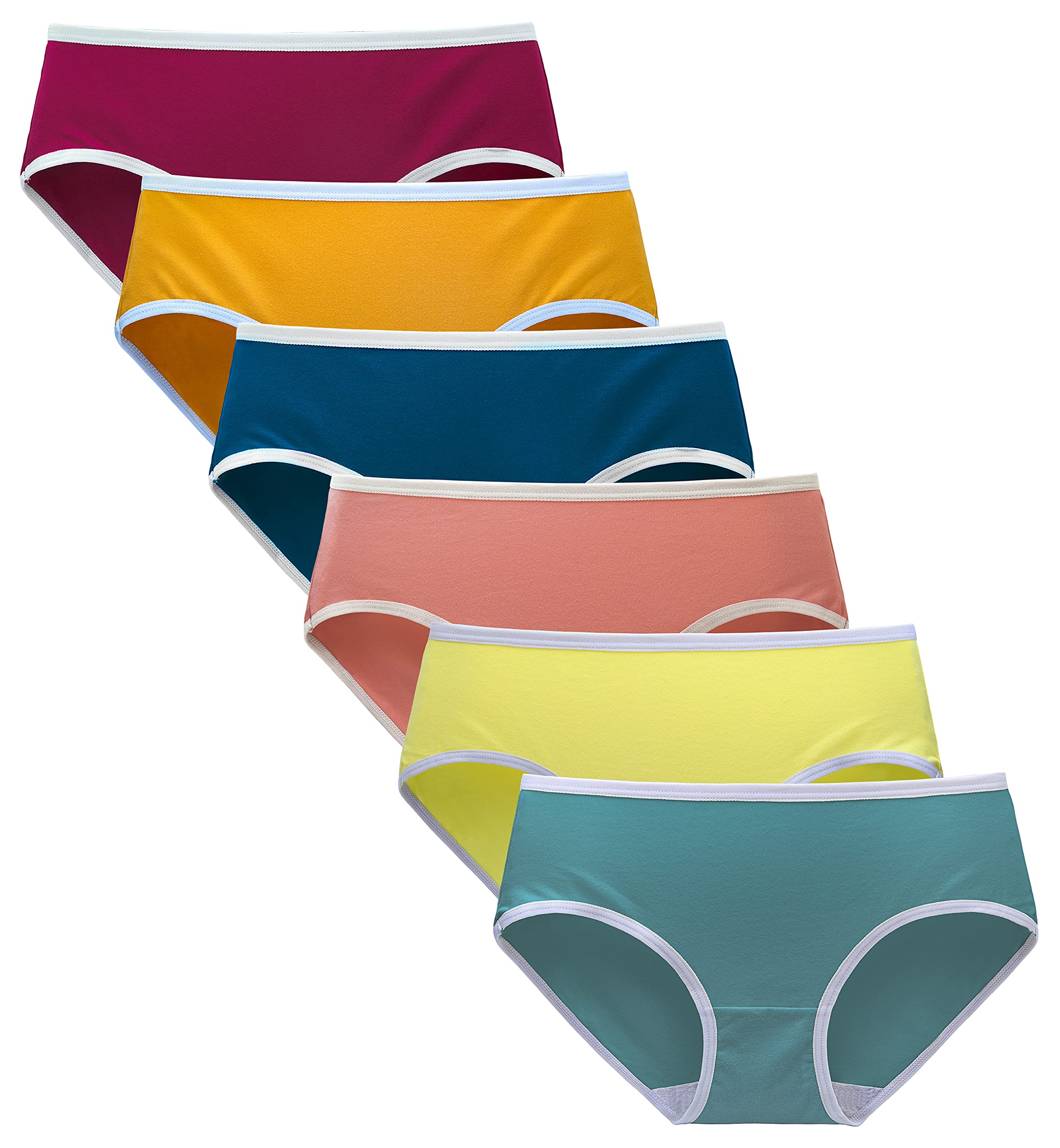 Women's Cotton Mid Rise Hipster Underwear - Full Coverage Stretchy Panties 5-Pack | Soft Breathable Comfort for Everyday Wear, Workout & Lounge