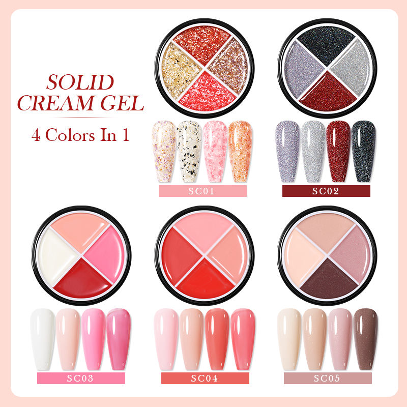Born Pretty 4-in-1 Solid Cream Gel Polish Set - Long Lasting Nail Polish Kit for Salon Quality Manicures at Home | Perfect for DIY Nail Art, Parties & Special Occasions