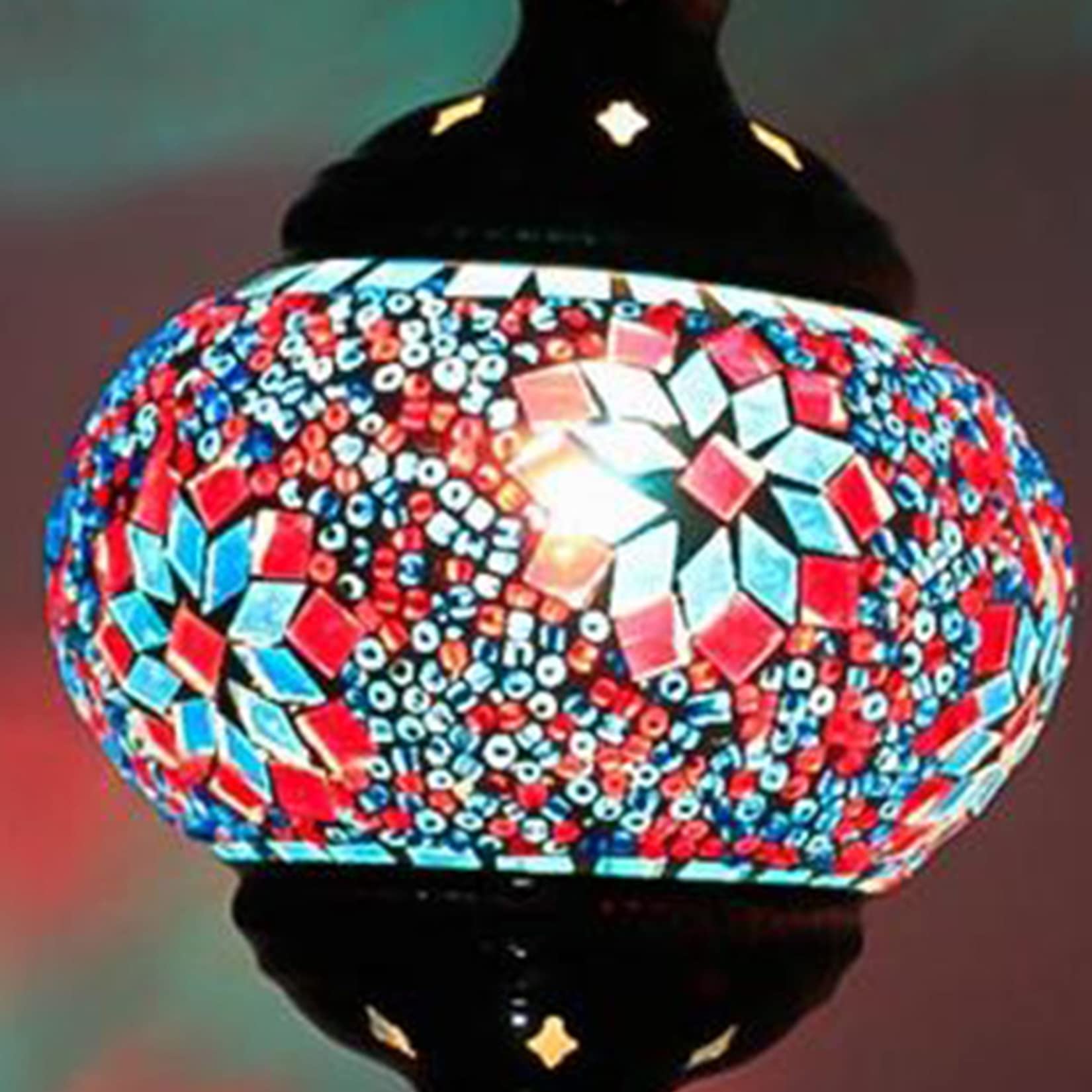 AIBOTY 20 Colors Turkish Mosaic Wall Sconce Lamp - Tiffany Style Stained Glass Moroccan Lighting for Bedroom, Living Room & Christmas Decor