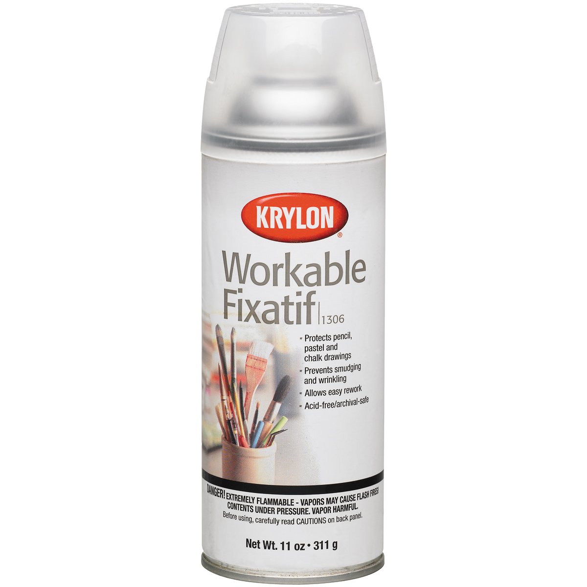Krylon 1306 11 Oz Clear Workable Fixatif Spray - Matte Finish for Artwork, Crafts & DIY Projects - Perfect for Protecting Charcoal, Pencil & Pastel Drawings