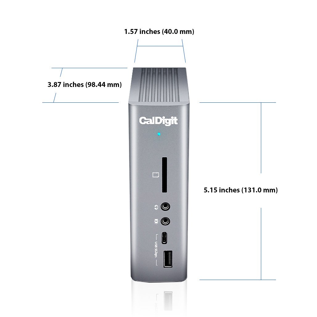 CalDigit TS3 Plus Thunderbolt 3 Dock - 87W Charging Station with 7 USB 3.1 Ports, USB-C Gen 2, DisplayPort, UHS-II SD Card Reader & Gigabit Ethernet - Compatible with Mac, PC & Thunderbolt 4 (0.8m Cable Included) - Perfect for Home Office, Gaming & Video Editing Setup