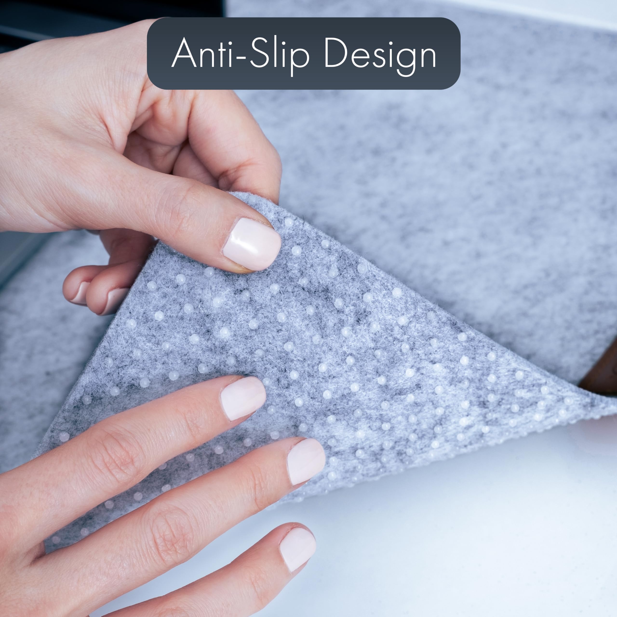 Non-Slip Felt Desk Mat - Light Gray Extra Large Office Desk Pad for Computer Keyboard & Mouse - Perfect for Home Office, Gaming & Workspace Protection