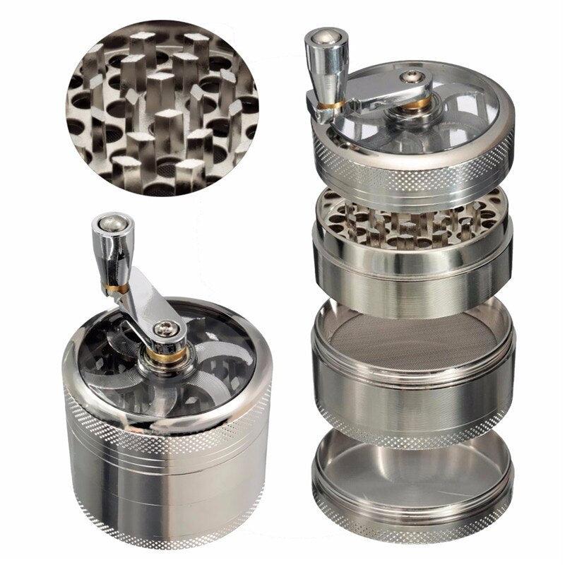 40MM 4-Layer Aluminum Herb Grinder - Manual Spice Crusher for Tobacco, Herbs & Spices - Perfect for Rolling, Cooking & Aromatherapy