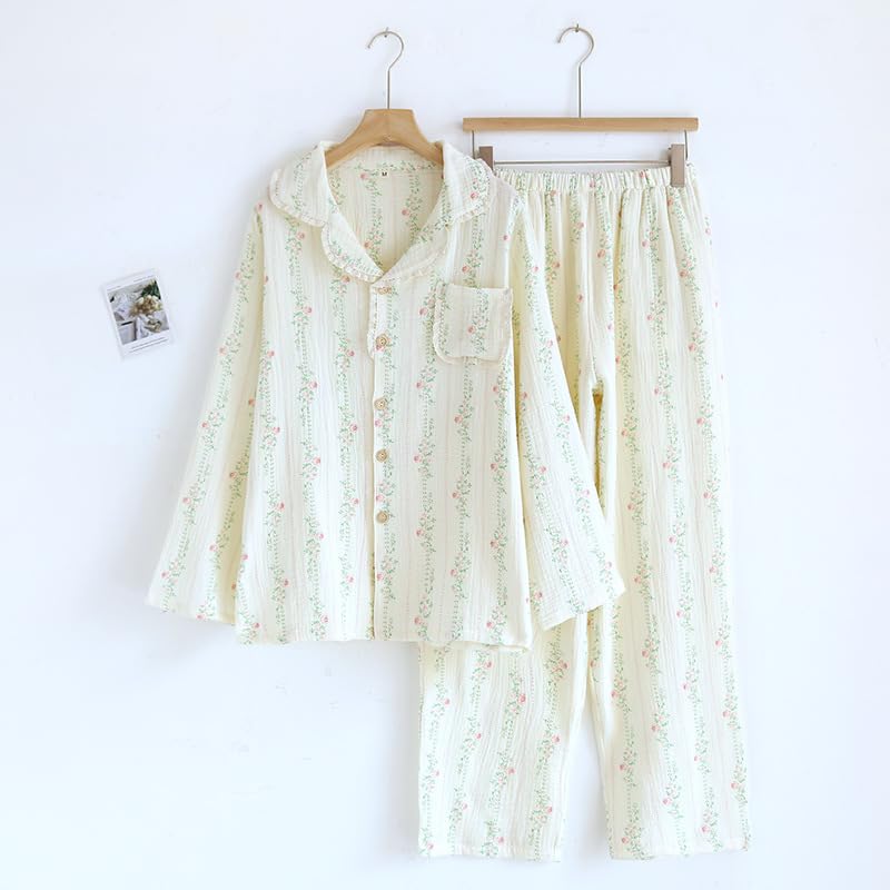 Vhitler Women's Linen Pajama Set - Coquette Summer Lounge Wear for Women - Old Money Aesthetic Sleepwear - Perfect for Relaxing at Home, Vacation & Spa Days
