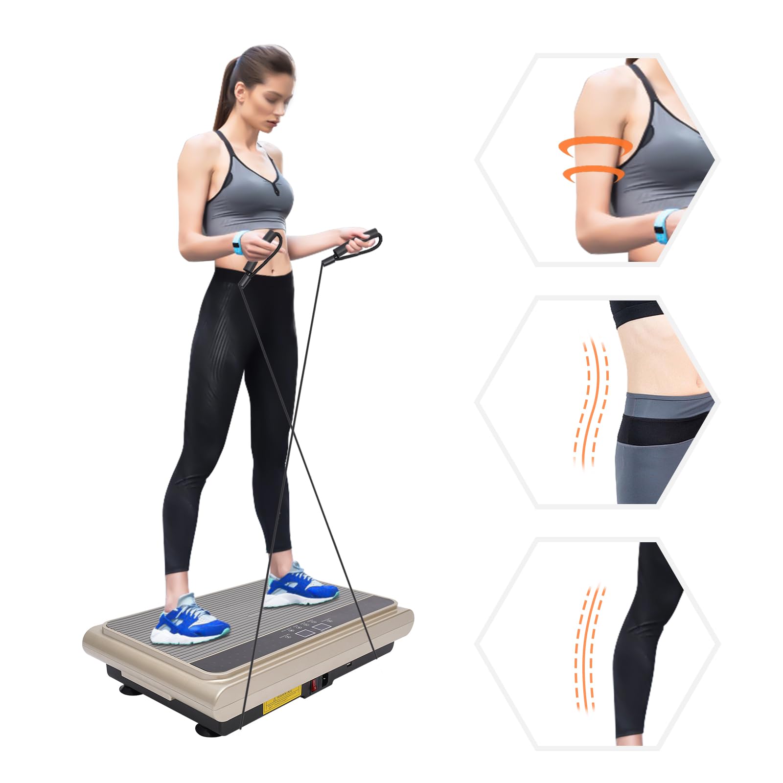 Whole Body Vibration Plate Machine for Home Workout - Fitness Platform for Weight Loss, Toning & Lymphatic Drainage | Portable Exercise Equipment for Muscle Recovery, Wellness & Body Shaping | Perfect for Home Gym, Physical Therapy & Post-Workout Recovery