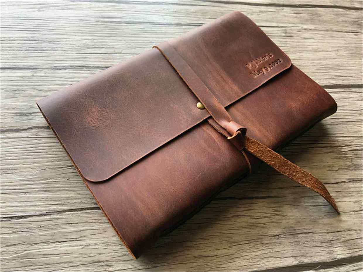 Premium Embossed Leather Wedding Scrapbook Album - Handmade Memory Book for Brides, Couples & Anniversaries - Perfect for Wedding Guest Books, Photo Albums & Keepsake Journals