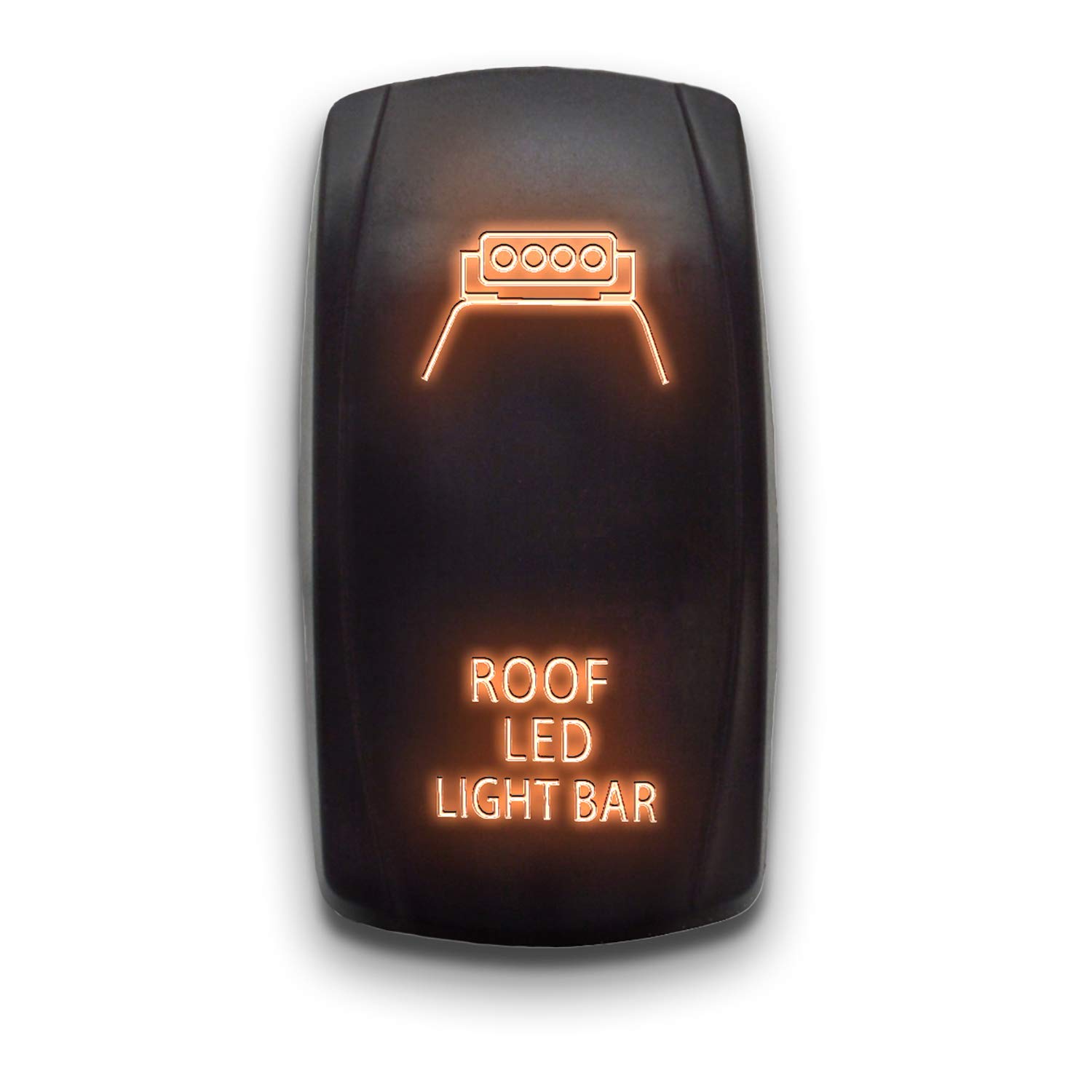 STARK 5-PIN Laser Etched Orange LED Rocker Switch with 20A 12V ON/Off Control - Waterproof Roof LED Light Bar for Off-Road Trucks, ATVs & Marine Boats - Durable Dual Light for Night Driving & Outdoor Adventures