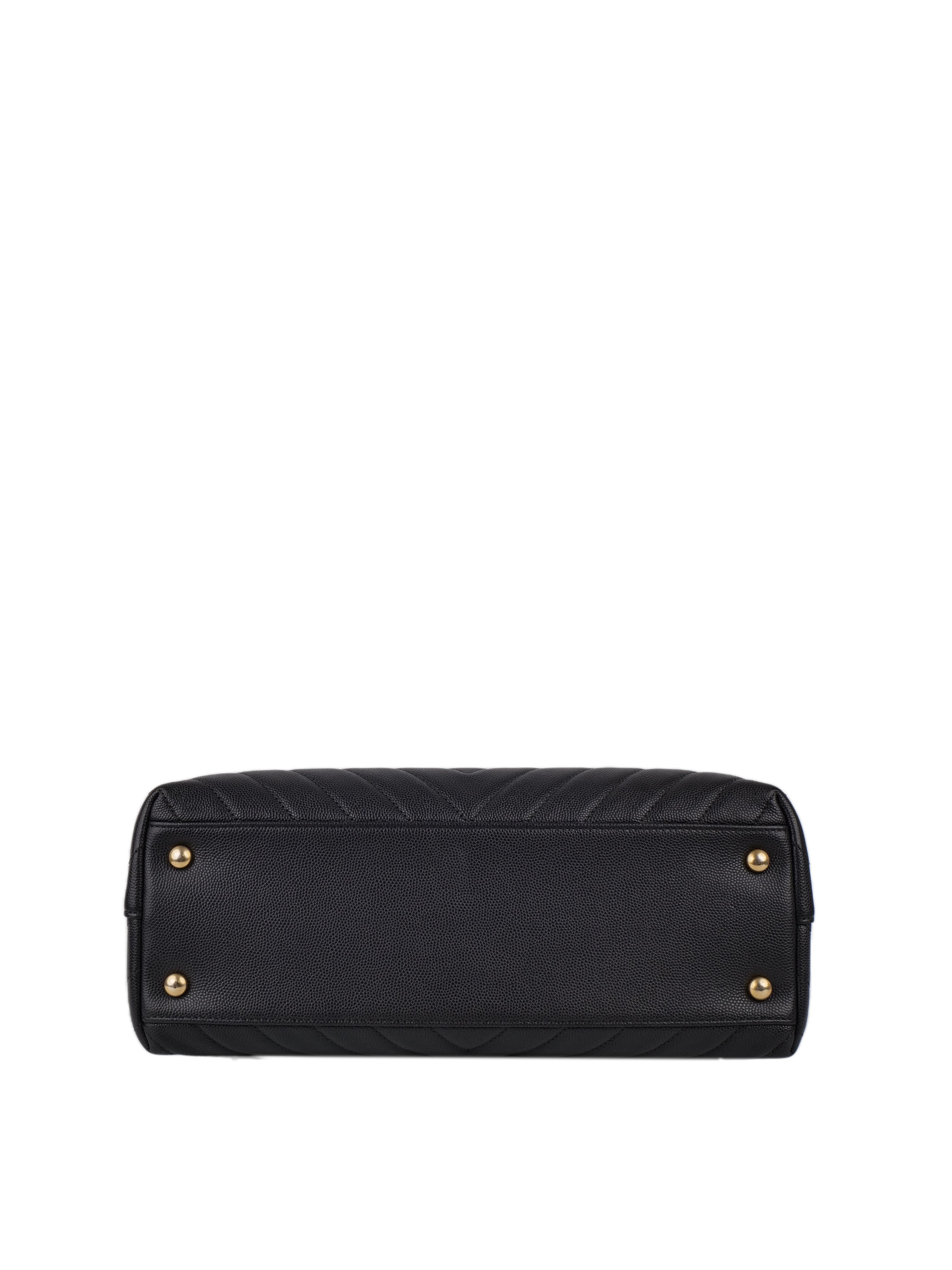 Chanel Medium Coco Handle Bag in Dark Grey with Gold Hardware - Luxury Designer Handbag for Women, Perfect for Work, Evening & Special Occasions