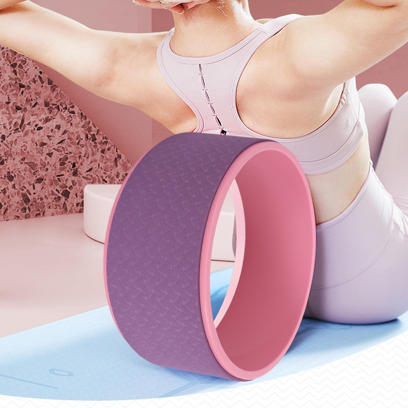 Best Foam Roller for Back Pain Relief - Purple Yoga Wheel for Stretching, Massage & Posture Improvement - Perfect for Home Gym, Yoga & Physical Therapy