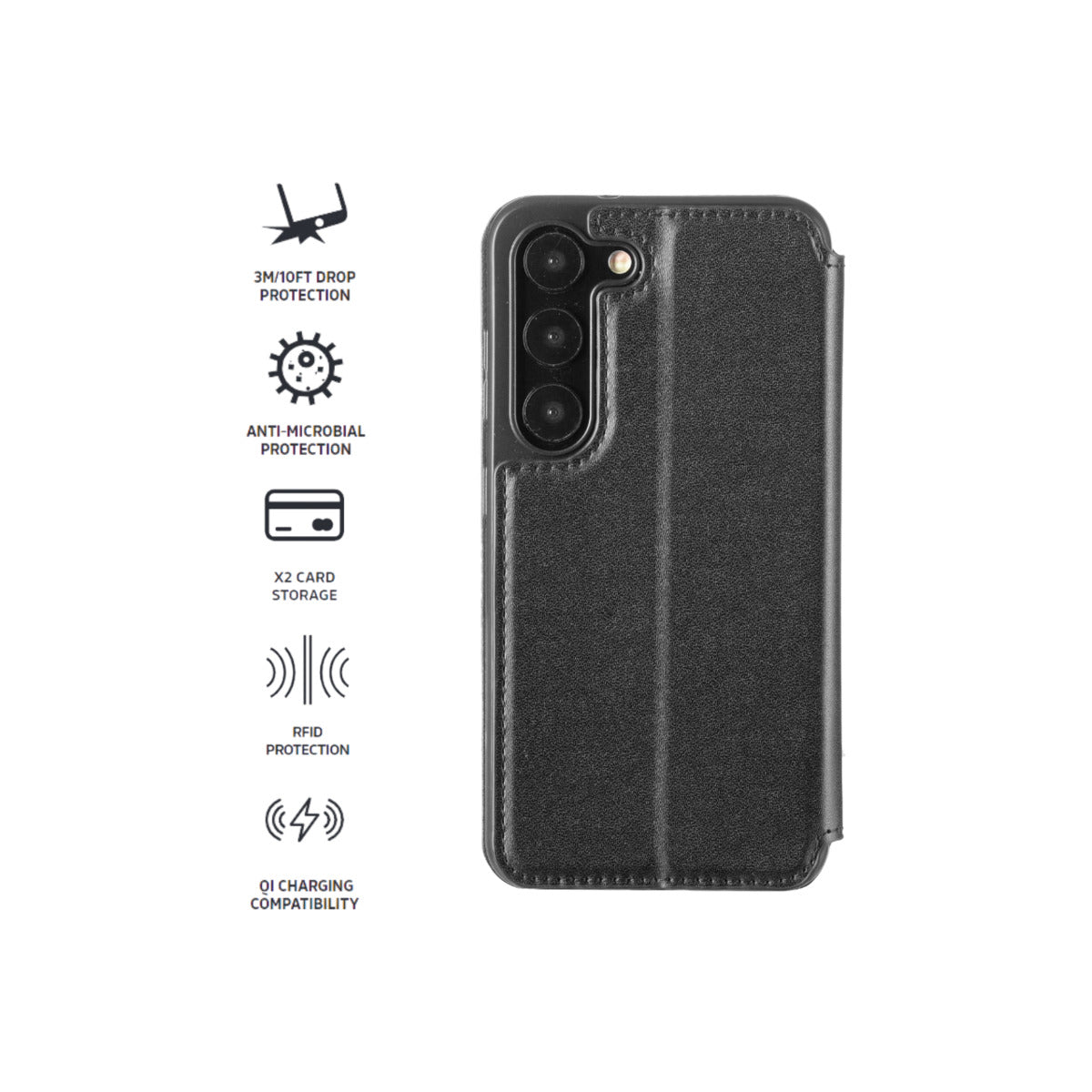 3sixT SlimFolio Protective Case for Samsung Galaxy S23 - Ultra Thin Lightweight Cover with Card Slots | Perfect for Everyday Use, Travel & Business Meetings
