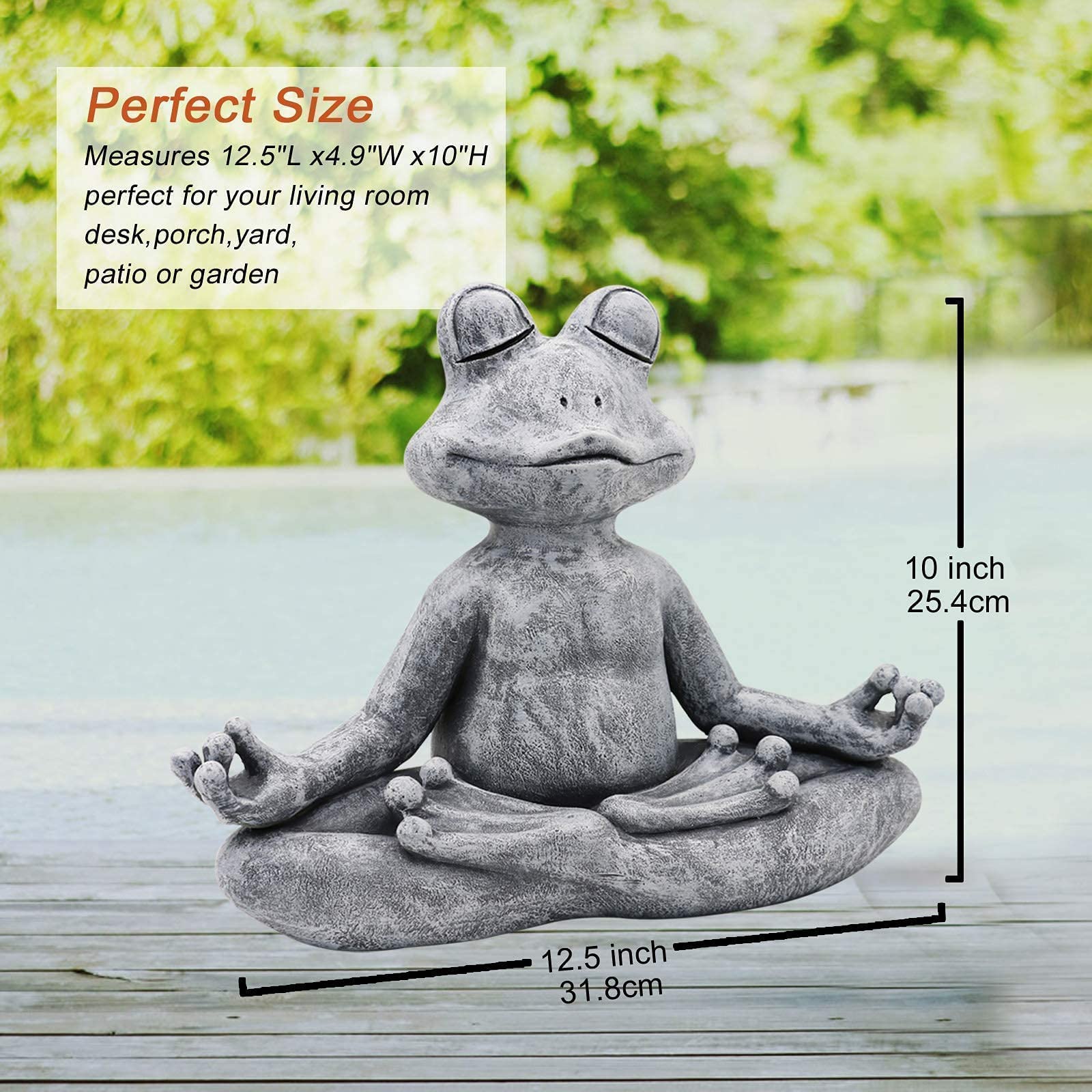 Goodeco Yoga Frog & Lotus Buddha Statue - Handcrafted Zen Decor for Home, Office & Meditation | Perfect Gift for Women, Mom, Birthday, Housewarming & Yoga Lovers | Serene Decor for Living Room, Bedroom or Garden