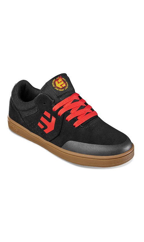 Etnies x Santa Cruz Marana Youth Skate Shoes for Boys & Girls - Black/Red/Gum Sole | High-Performance Skateboarding & Casual Streetwear Sneakers