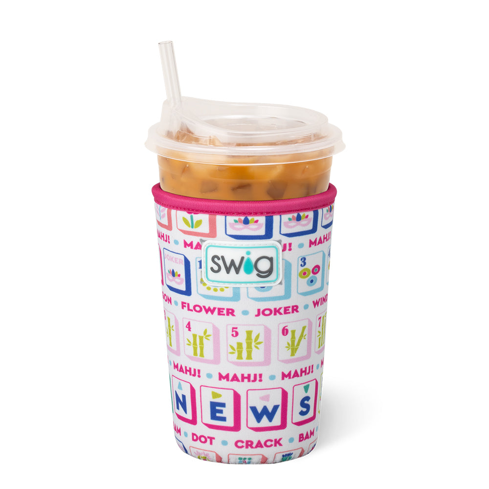 Premium Mahjong Themed Insulated Tumbler - 16oz Double Wall Stainless Steel Iced Coffee Cup with Lid & Straw - Perfect for Bubble Tea, Iced Coffee, and Summer Drinks - Great Gift for Mahjong Lovers