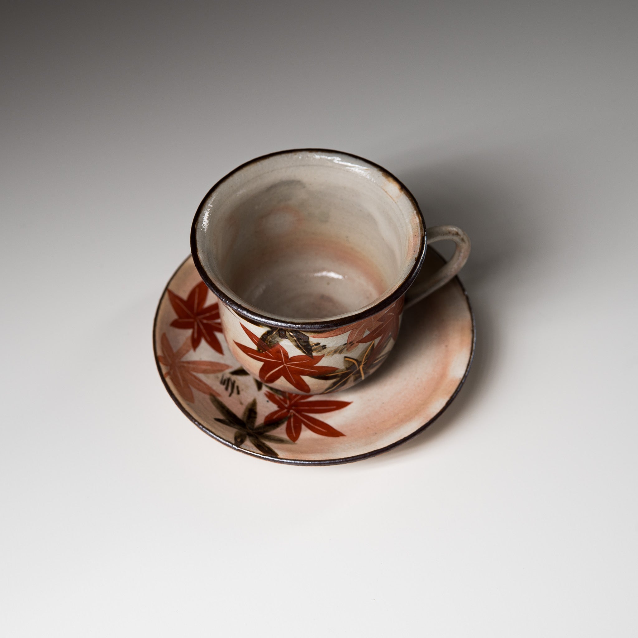 Handmade Kyo Kiyomizu Ware Mini Espresso Cup Set - Authentic Japanese Maple Design - Perfect for Coffee, Tea & Small Desserts