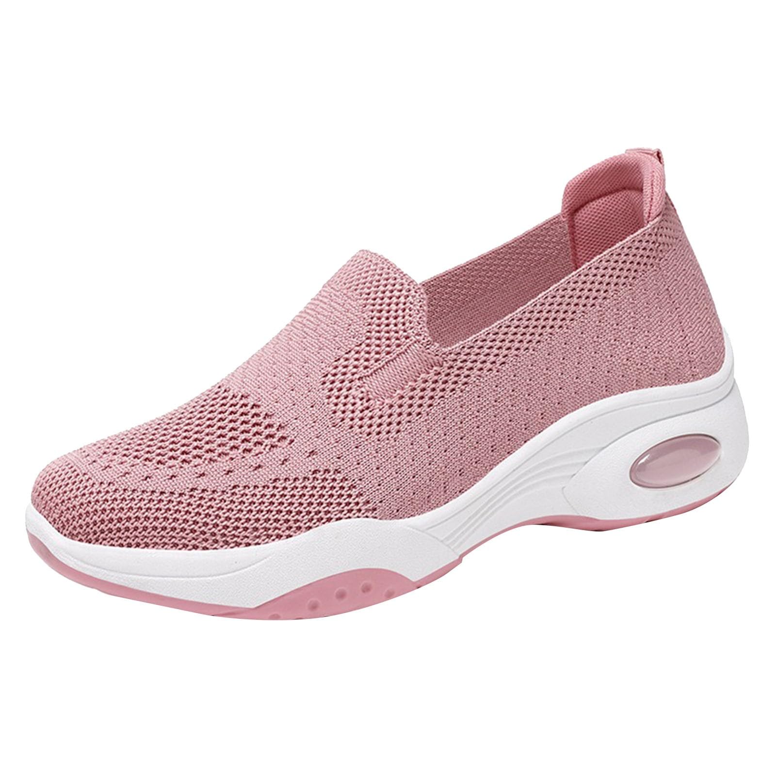 **Women's Low Top Orthopedic Sneakers - Breathable Mesh Slip-On Walking Shoes - Anti-Skid Casual Sports Shoes for Workout, Travel & Everyday Comfort**